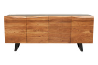 ORGANIC ARTWORK Industrial design sideboard 180cm solid acacia wood iron frame