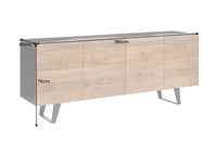 ORGANIC ARTWORK Industrial design sideboard 180cm solid acacia wood iron frame