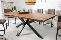 GALAXIE solid wood dining table 200cm stone finish Sheesham industrial design