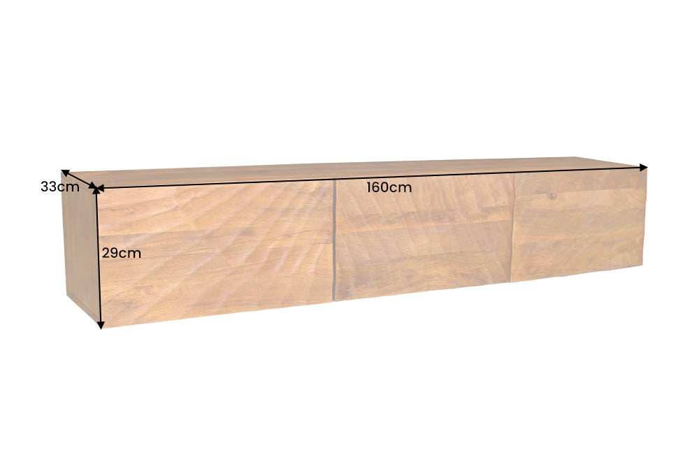 SCORPION Massivholz TV-Bank 160cm braun Mango Lowboard Hängeschrank