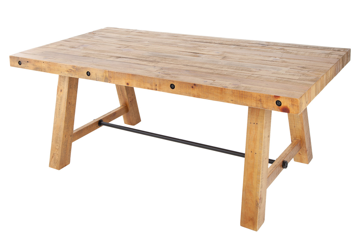 FINCA Industrial dining table vintage brown recycled pine wood