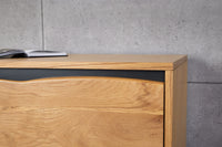 MAMMUT ARTWORK Design TV-Lowboard 150cm natur schwarz Eiche Baumkante Metall