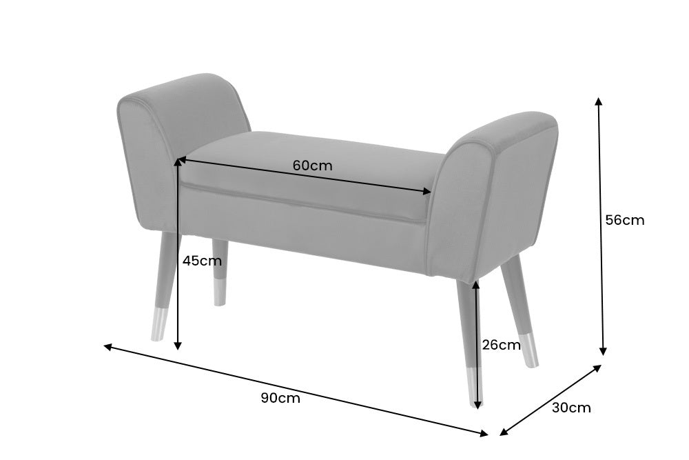 SCARLETT design bench 90cm velvet