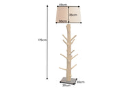 Design Stehlampe TREE NATURE 180cm Massivholz Leinenschirm handmade