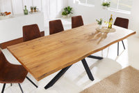 GALAXIE design dining table natural oak solid wood star frame tree edge