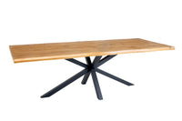 GALAXIE design dining table natural oak solid wood star frame tree edge