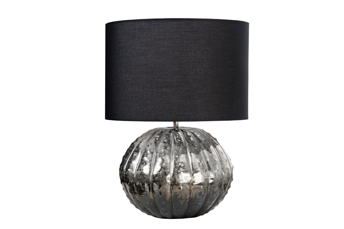 ABSTRACT design table lamp 50cm (gold and silver) black metal fabric shade handmade