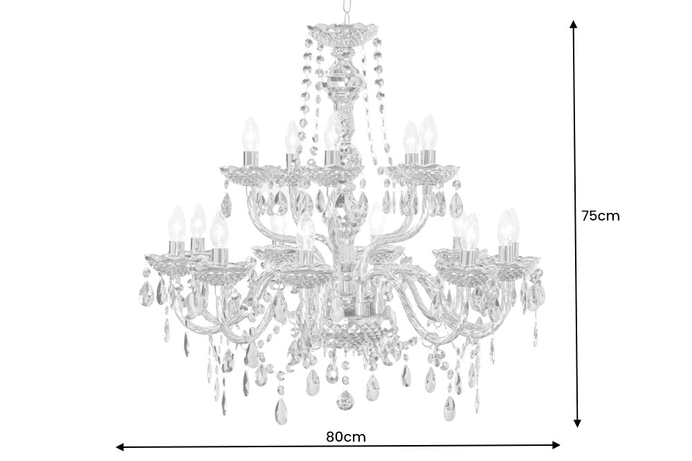 Design Kronleuchter CRYSTAL XL 80cm gold 15-armig Lüster Kristall-Lampe