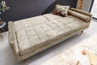 COUTURE Modern sofa bed 196cm microvelours 3-seater couch bed function incl. Pillow