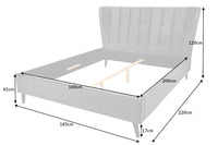 SIXTIES Modernes Doppelbett 160x200cm Queensize Polsterbett