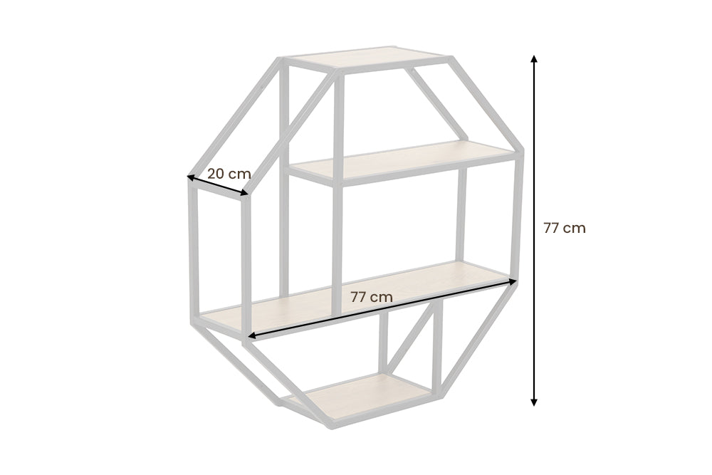 SLIM LINE Design Wandregal 77cm natur schwarz Wildeichen-Optik Industrial