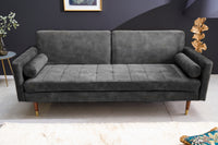 COUTURE Modern sofa bed 196cm microvelours 3-seater couch bed function incl. Pillow