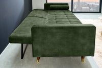 COUTURE Modern sofa bed 196cm microvelours 3-seater couch bed function incl. Pillow