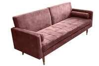 COUTURE Modernes Schlafsofa 196cm Microvelours 3-Sitzer Couch Bettfunktion ink. Kissen