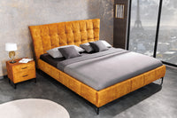 BOUTIQUE design double bed 180x200cm velvet king size bed frame