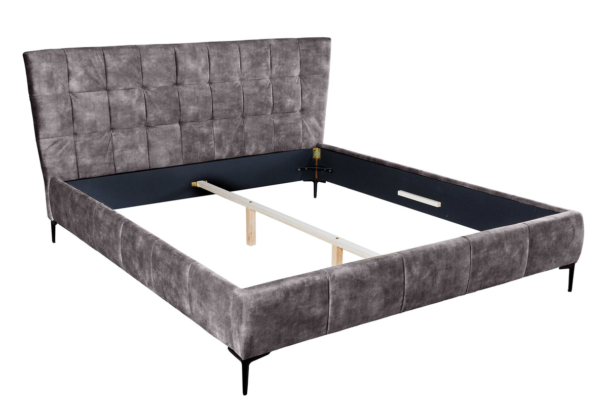 BOUTIQUE Design Doppelbett 160x200cm petrol Samt Queensize Bettgestell