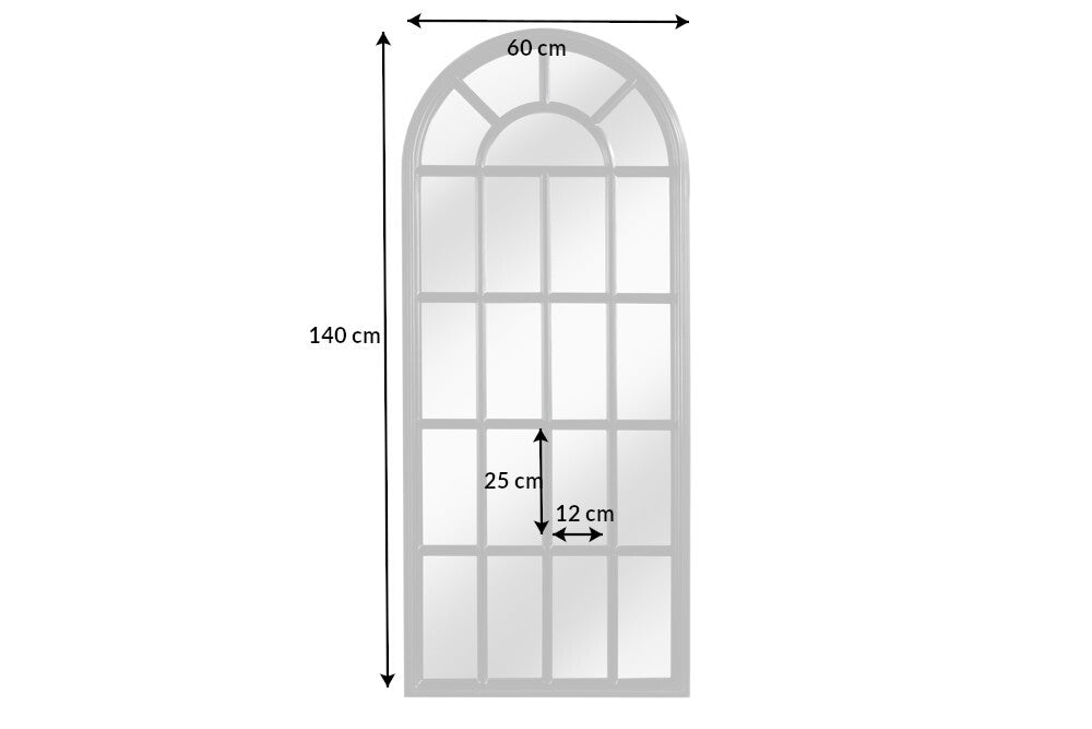 Design Wandspiegel CASTILLO 140cm schwarz Landhausstil Fenster