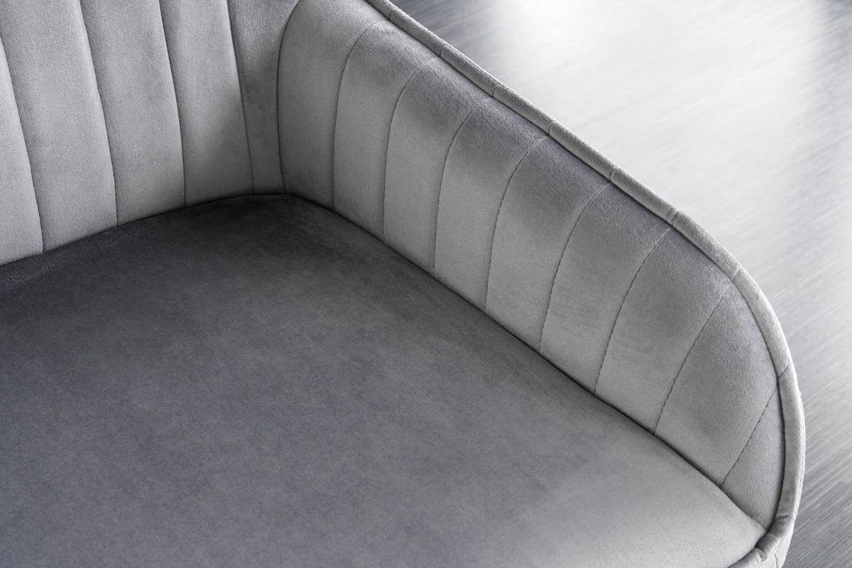 TURIN Design Sitzbank 160cm Samt schwarz Metallbeine Armlehne