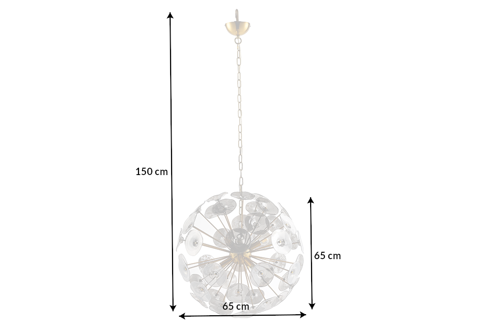 Moderne Design Hängeleuchte INFINITY HOME 65cm Glas gold Pendelleuchte