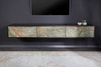 MOUNTAIN SOUL Design TV-Board 200cm hängend/stehend Marmor Akazienholz