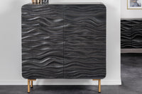 WAVE Design Highboard 120cm schwarz mattgold Mango Massivholz