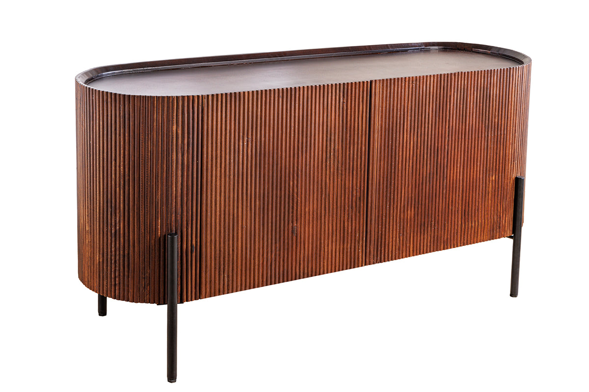 GATSBY Massivholz Sideboard 150cm dunkelbraun Mango Retro Design