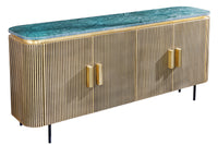 VENEZIANO design sideboard 160cm brass green marble top mango wood retro