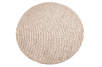 Design Teppich WOOL 150cm beige rund Wolle Handarbeit