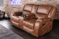 HOLLYWOOD Exclusive 2-seater cinema chair antique brown with cup holder