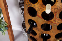 SEVEN SEAS Massivholz Weinfass 100cm Pinie Weinregal für 24 Flaschen