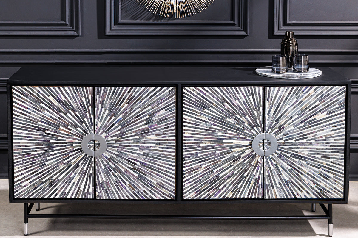 HERITAGE Design Sideboard 160cm Mosaik-Intarsien Kunsthandwerk