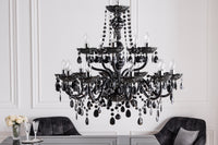 LEVELS IV design hanging lamp black gray white with 6 linen shades