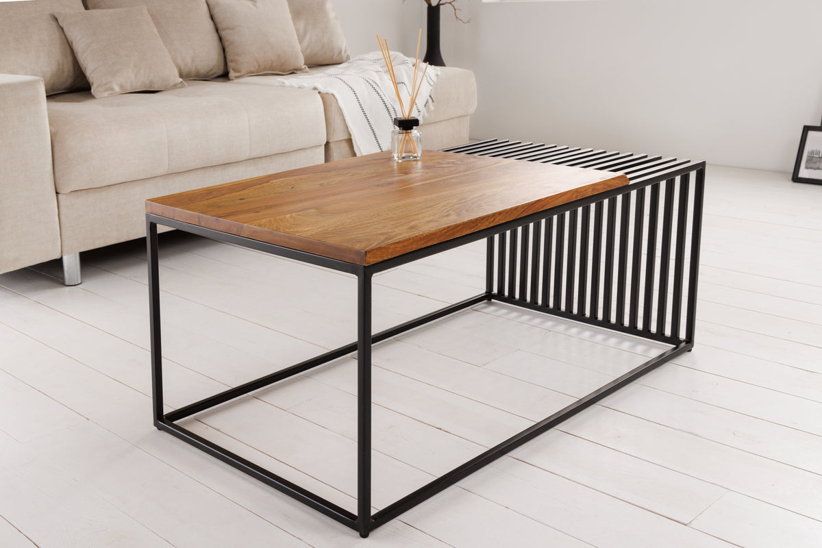 ARCHITECTURE Industrial coffee table 100cm oiled oak black frame