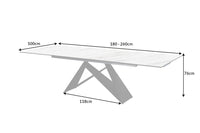 PROMETHEUS Ausziehbarer Esstisch 180-220-260cm weiß Marmor Keramik made in Italy