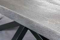 GALAXIE Solid industrial dining table 200cm gray anthracite mango wood sandblasted metal