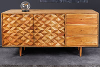 ALPINE Massivholz Sideboard 145cm natur Akazie Retro Design honey finish