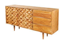 ALPINE Massivholz Sideboard 145cm natur Akazie Retro Design honey finish