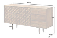 ALPINE Massivholz Sideboard 145cm natur Akazie Retro Design honey finish