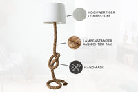 Maritime Stehlampe SEVEN SEAS 158cm Seil-Stehleuchte Leinenschirm