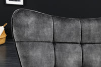 SCANDINAVIA Moderner Sessel Samt schwarze Metallbeine mit Armlehnen