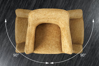 VERONA Drehbarer Stuhl champagner Strukturstoff mit Armlehne Metallbeine schwarz