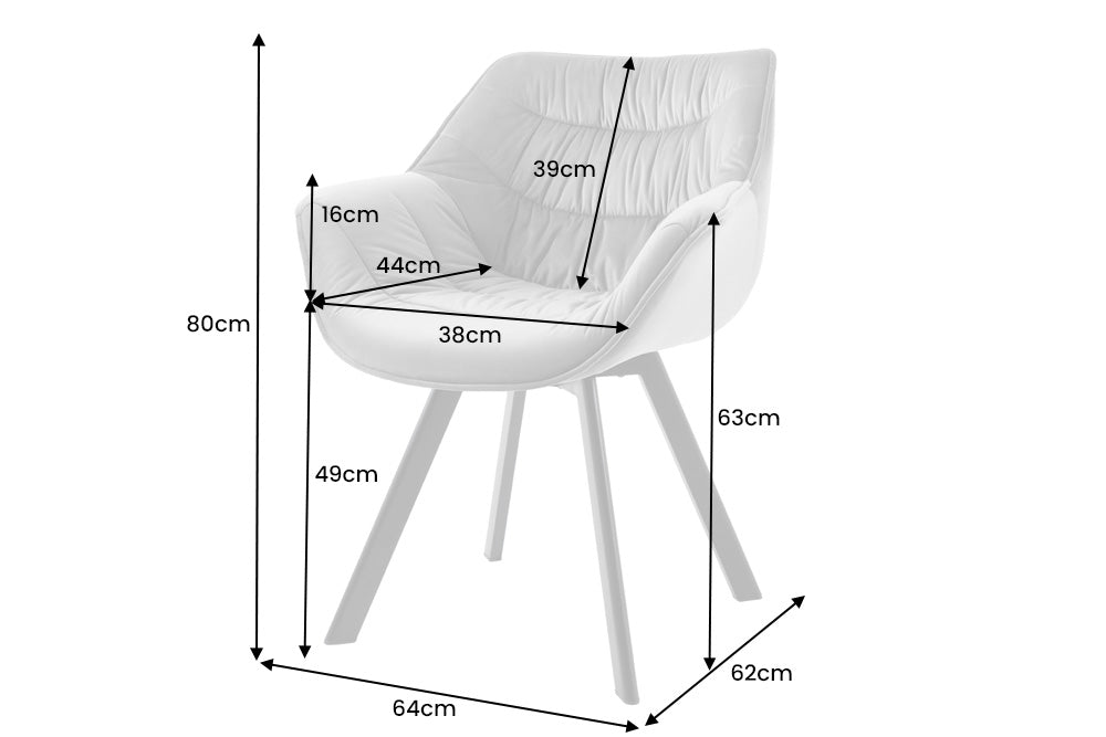 Drehbarer Stuhl THE DUTCH COMFORT Samt mit Armlehnen Modern Design