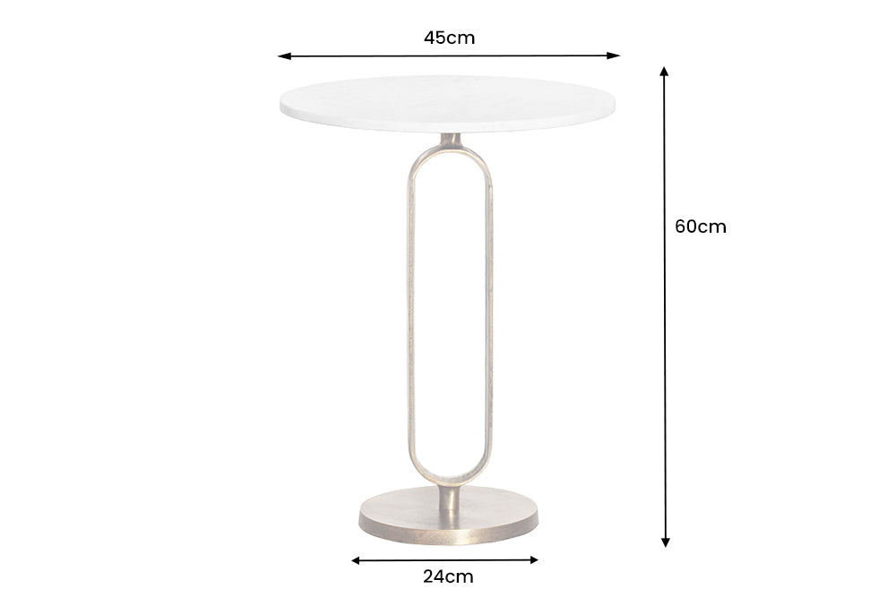 Runder Beistelltisch ELEGANCE 60cm Metall Aluminium handmade