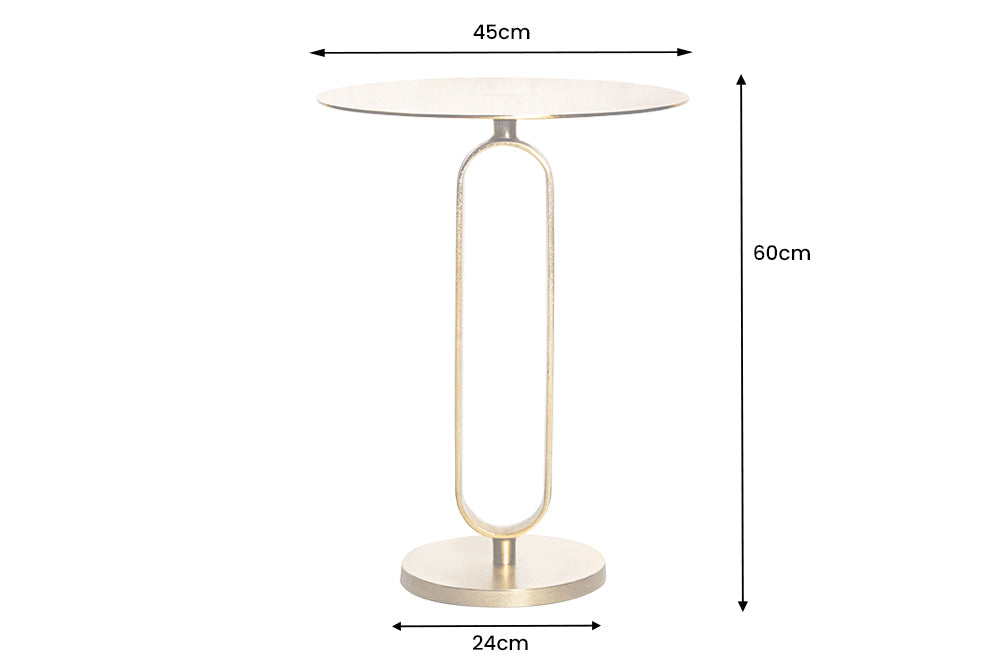 Runder Beistelltisch ELEGANCE 60cm Metall Aluminium handmade