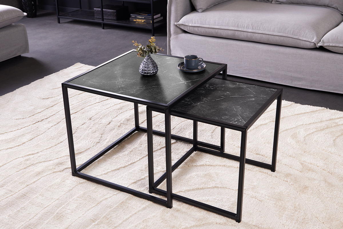 ARCHITECTURE Industrial coffee table 100cm oiled oak black frame