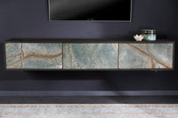 MOUNTAIN SOUL design TV board 160cm hanging marble stone veneer acacia wood