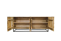 VENEZIANO design sideboard 160cm brass green marble top mango wood retro