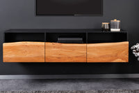 MYSTIC LIVING Solid TV lowboard 140cm acacia brown gold retro design