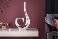 Moderne Vase WAVE 47cm silber Aluminium poliert Dekoration