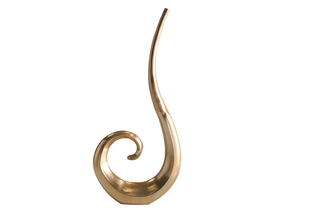 Moderne Vase WAVE gold Aluminium poliert Dekoration